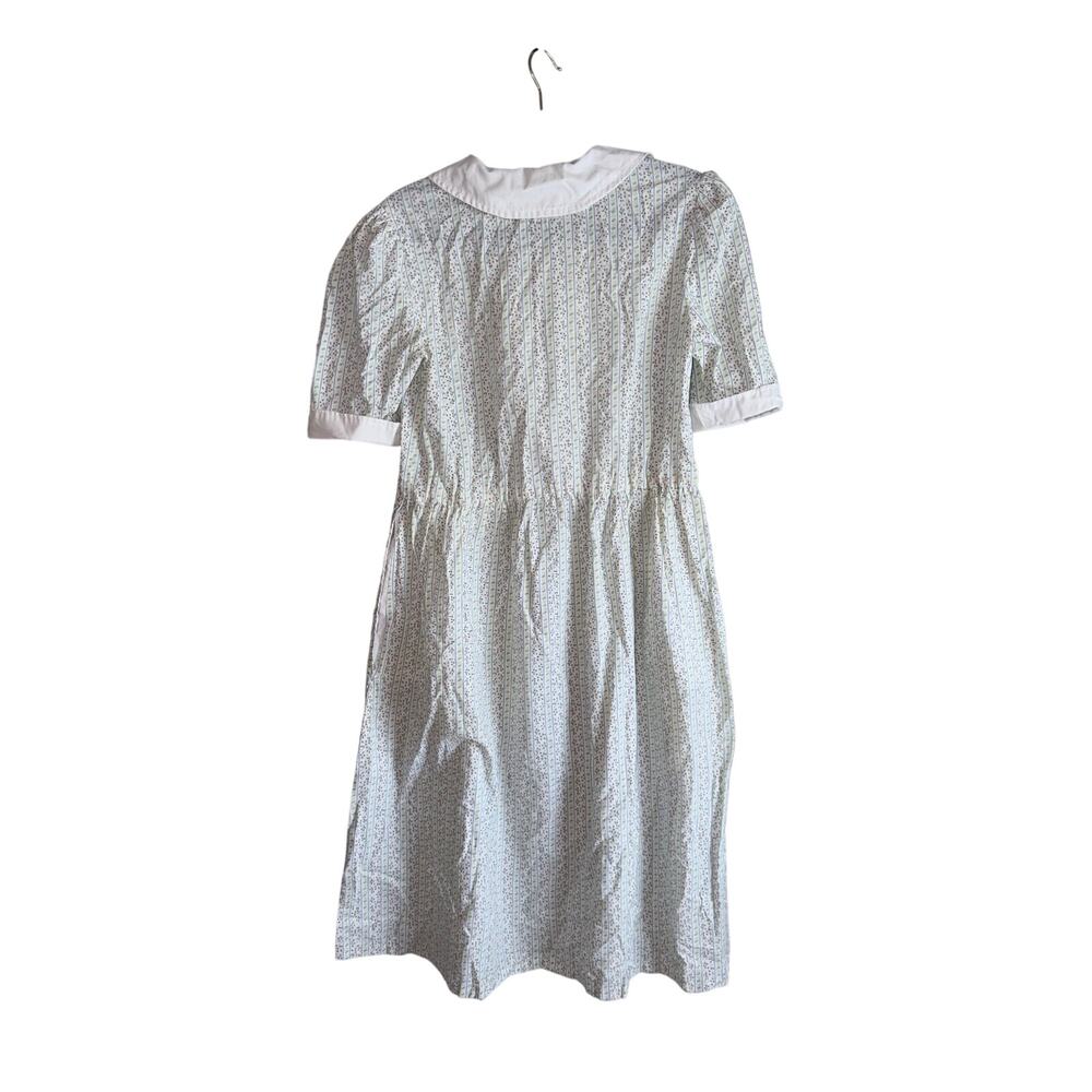 Vintage Handmade Prairie Dress Floral Double Breasted Snap Front Pockets large - Picture 2 of 7
